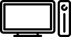 Game Console And Television Line Art Svg Vector, Free Vectors File